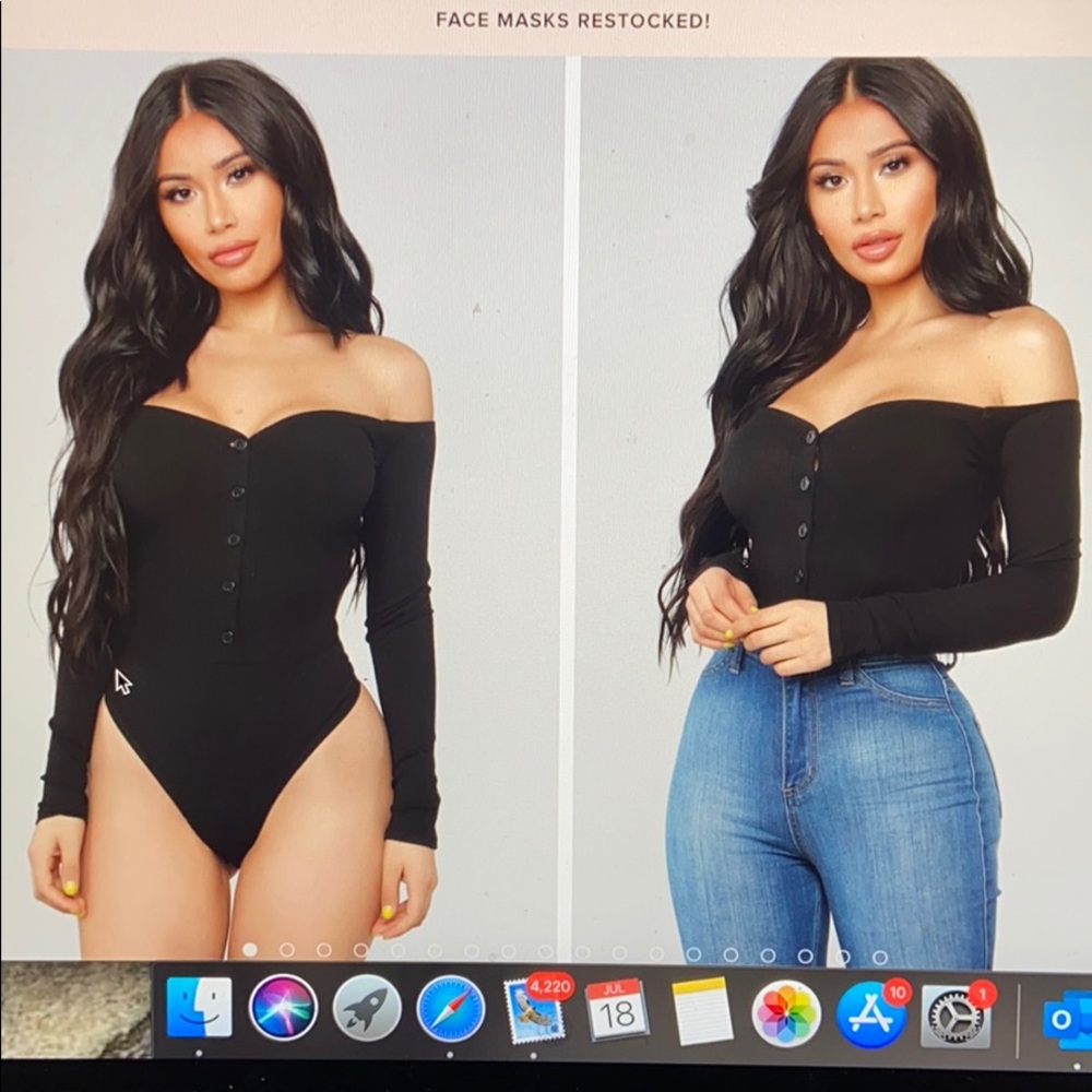 FashionNova Bodysuit - Fool in Love Off Shoulder
